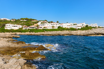 Cala Torret - beautiful bay in the southern coast at Binibeca village. Menorca, Spain