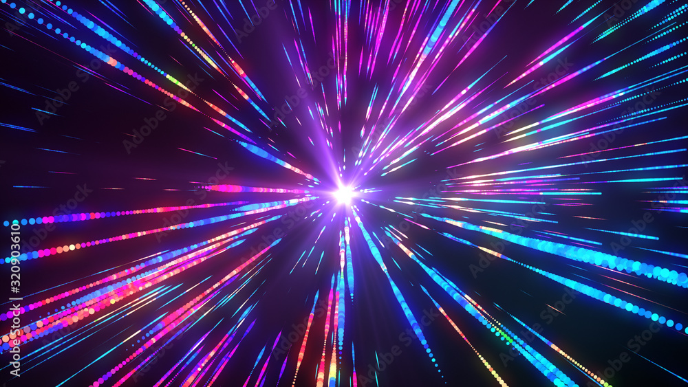 Poster abstract explosion background. exploding particles. multicolored wallpaper.