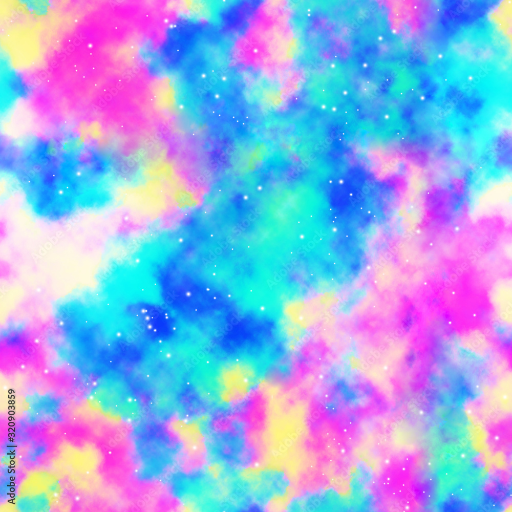 Wall mural galaxy seamless pattern. space universe repeat bright marble abstract liquid background texture. flu