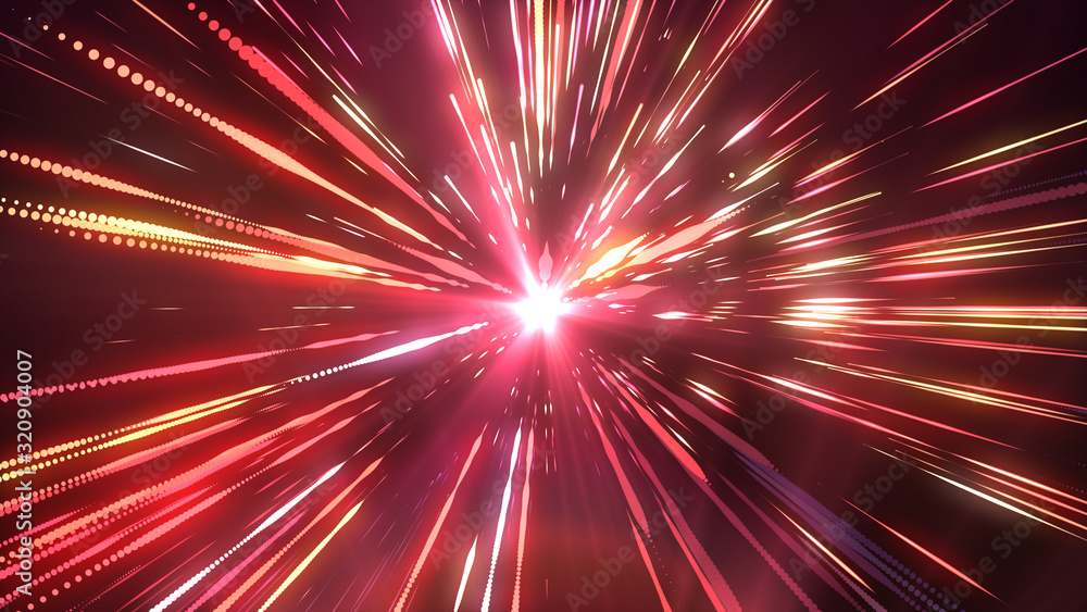 Poster valentines day wallpaper. abstract explosion background. exploding particles. red color