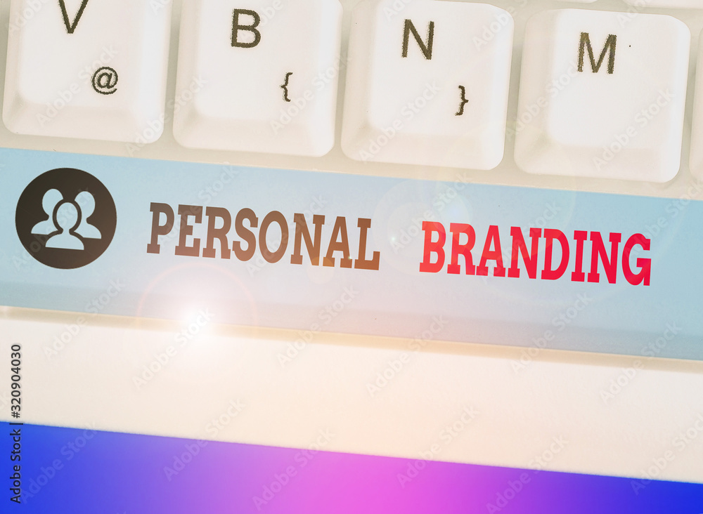 Fototapete text sign showing personal branding. business photo showcasing process of creating a recognizable pr