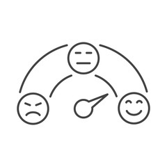 Customer feedback measurement round scale bad to great vector icon. Rating scale of customer satisfaction. The scale of emotions with smiles