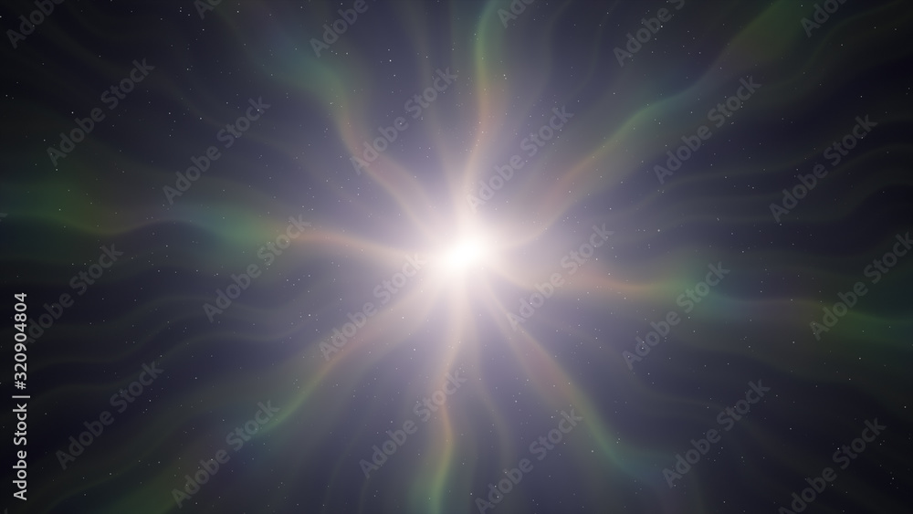 Poster abstract explosion background. exploding particles. north lights.