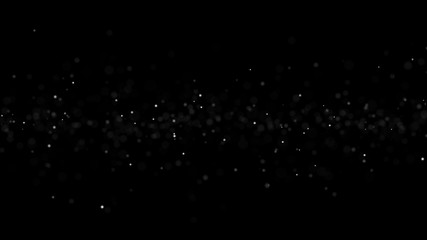 Bright white bokeh lights abstract background. Flying particles or dust. Vivid lightning. Merry christmas design. Blurred light dots.