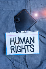 Word writing text Huanalysis Rights. Business photo showcasing the equality of fighting for your...