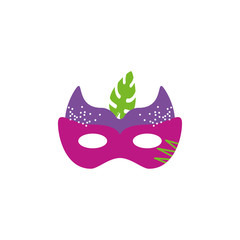 Isolated party mask with leaf vector design
