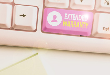 Handwriting text writing Extended Warranty. Conceptual photo contract which gives a prolonged...
