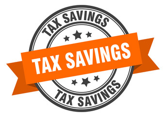 Fototapeta premium tax savings label. tax savingsround band sign. tax savings stamp