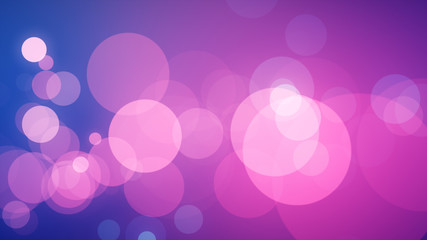 Bright violet bokeh lights abstract background. Flying blue particles or dust. Vivid lightning. Merry christmas design. Blurred light dots.