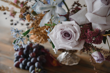composition with roses bouquet
