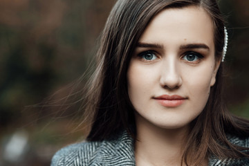 Portrait of a fantastic young girl. Beautiful stylish young woman. Portrait of teenager girl posing...