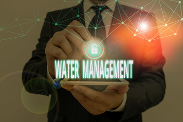 Handwriting text writing Water Management. Conceptual photo optimum use of water resources under...