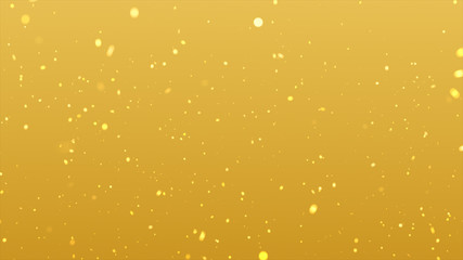 Obraz na płótnie Canvas Bright gold bokeh lights abstract background. Flying golden particles or dust. Vivid lightning. Merry christmas design. Blurred light dots. Can use as cover, banner, postcard, flyer.