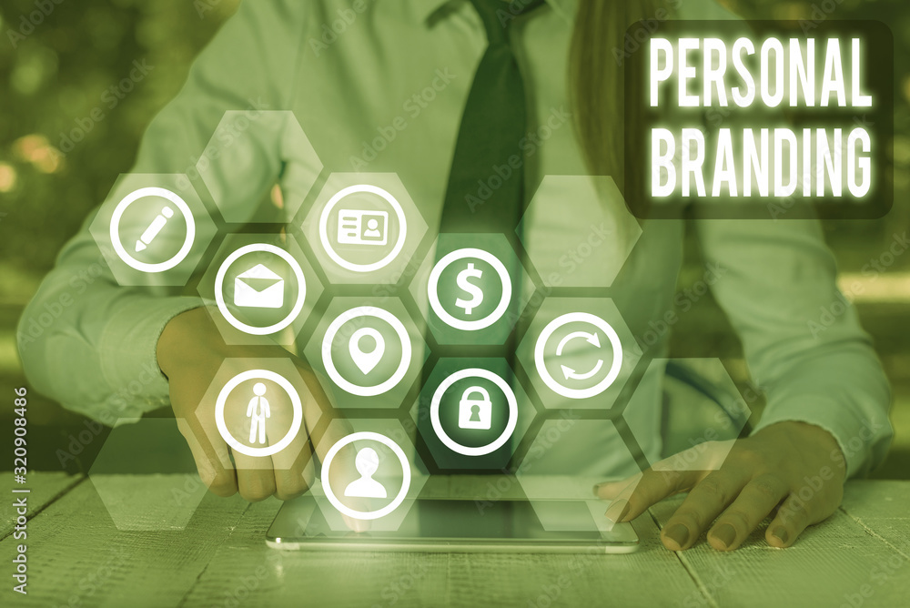 Fototapete handwriting text writing personal branding. conceptual photo process of creating a recognizable prof