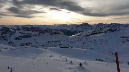 view of mountains in winter