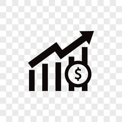 Profit graph vector icon in modern design style for web site and mobile app