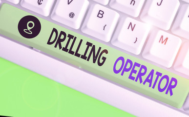 Word writing text Drilling Operator. Business photo showcasing someone that do the rigging and...