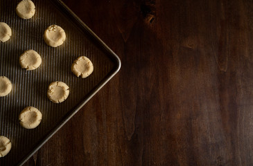 gluten and sugar free white cookies on dark wood