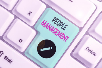 Conceptual hand writing showing People Management. Concept meaning process of unlocking and...