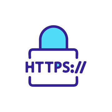 https protocol vector thin line sign. Isolated contour symbol illustration