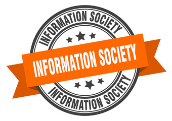 Fototapeta premium information society label. information societyround band sign. information society stamp