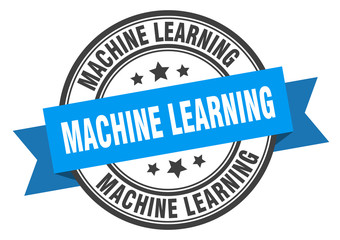 Obraz premium machine learning label. machine learninground band sign. machine learning stamp