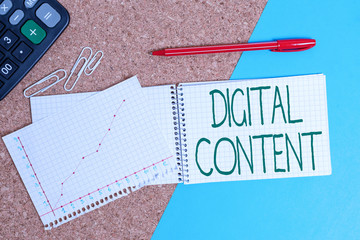 Handwriting text writing Digital Content. Conceptual photo any content that exists in the form of...