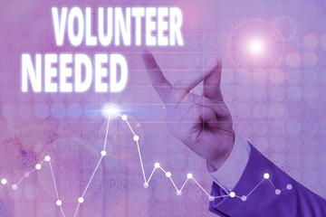 Conceptual hand writing showing Volunteer Needed. Concept meaning need work or help for...