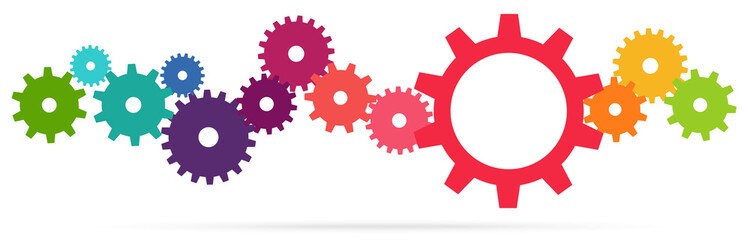 colored team work gears