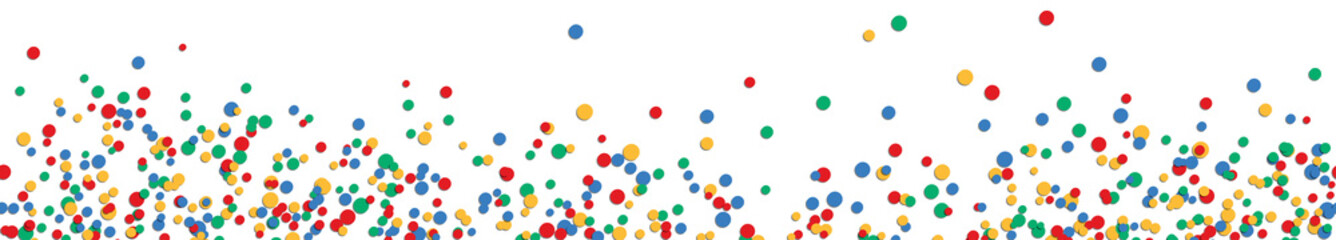 seamless colored confetti on lower border with free space for text