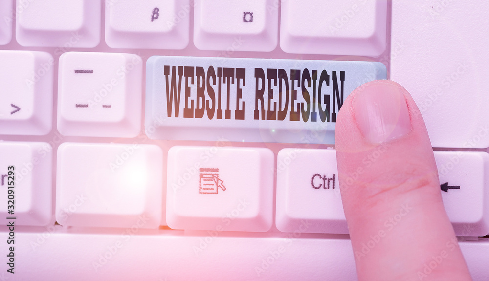Poster text sign showing website redesign. business photo text modernize improver or evamp your website loo