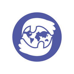 Isolated help hands and world vector design