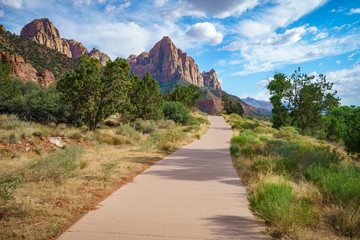 the watchman from parus trail in zion national park, usa