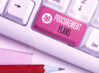 Text sign showing Procurement Plans. Business photo showcasing determining the timeframes for their...