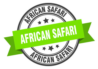 african safari label. african safariround band sign. african safari stamp