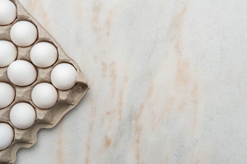 Raw Eggs on a Marble Pastry Board with room for text