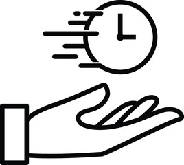 Hand with clock icon