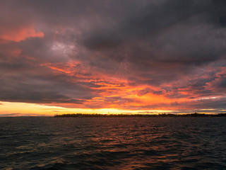 A stunning sunset sky over Malapascua Island in the Philippines