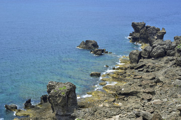 Fototapeta na wymiar High angle shot of the coast Kenting National Park