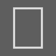 Realistic white frame isolated on grey background. Perfect for your presentations. Vector illustration.