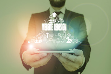 Conceptual hand writing showing Website Redesign. Concept meaning modernize improver or evamp your...