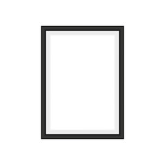 Realistic black frame isolated on grey background. Perfect for your presentations. Vector illustration.