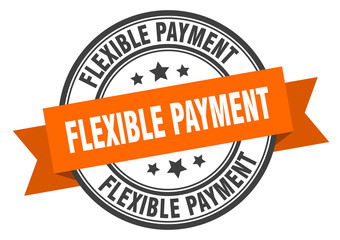 flexible payment label. flexible paymentround band sign. flexible payment stamp