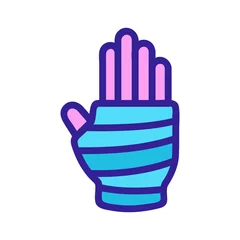 Fotobehang hand bandage icon vector. A thin line sign. Isolated contour symbol illustration © vectorwin