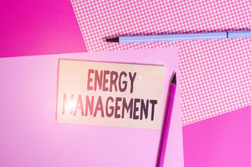 Conceptual hand writing showing Energy Management. Concept meaning way of tracking and monitoring...