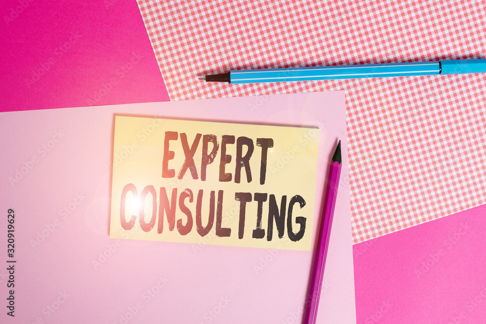 Poster conceptual hand writing showing expert consulting. concept meaning providing of expert knowledge to 