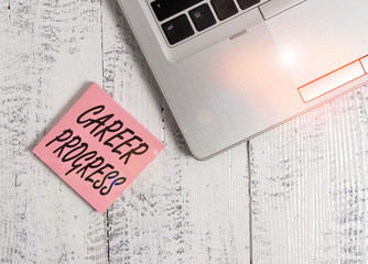 Word writing text Career Progress. Business photo showcasing positions an employee moves on one by...