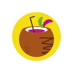 Isolated coconut cocktail vector design