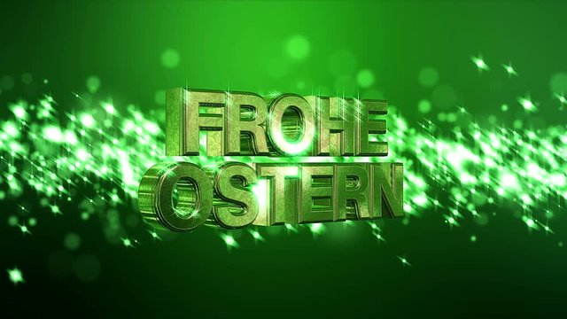 Video - Frohe Ostern - Bokeh - Hintergrund - grün - Text - Oster