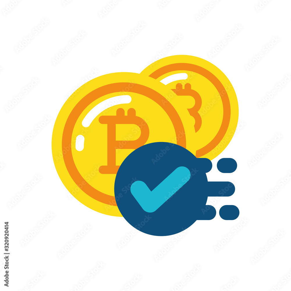 Poster isolated bitcoin coin vector design